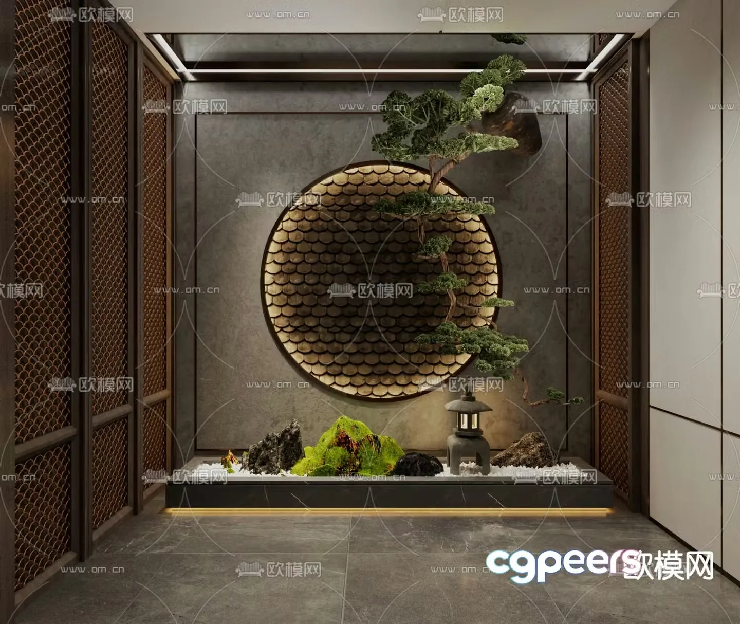 Indoor landscaping landscape sketch 3d model