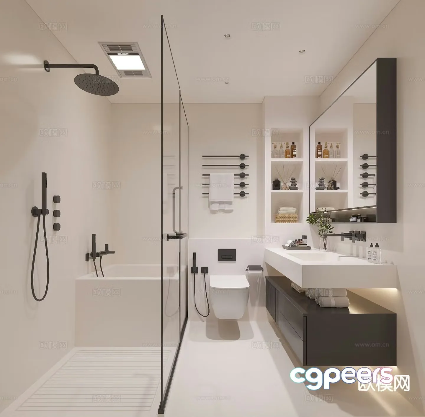 Modern bathroom bathroom toilet 3d model