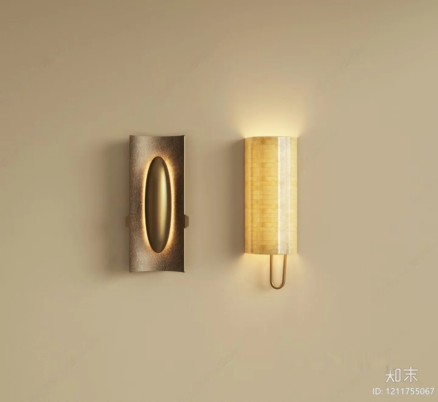Gold Light Fixture 3D Model – 1105 – VRAY Render