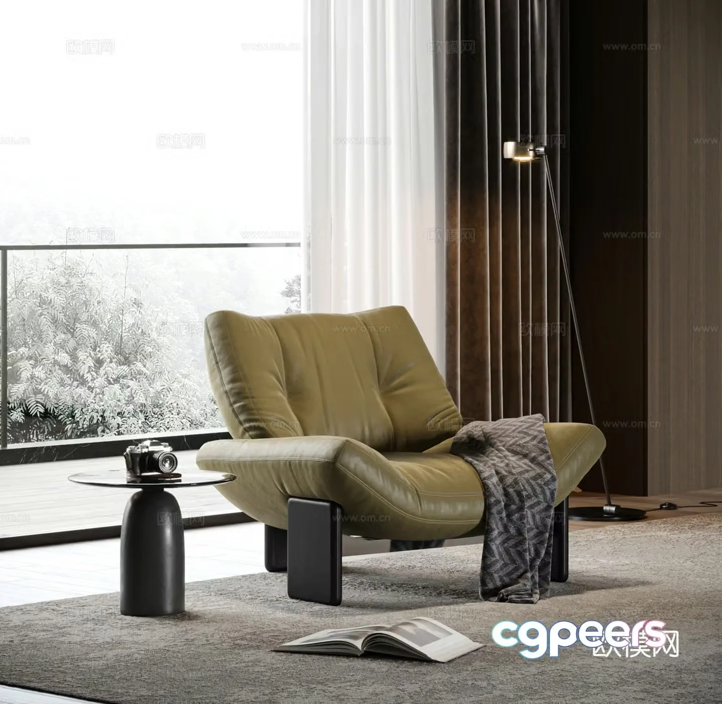 MINOTTI modern leisure chair sofa chair single sofa EMMI leisure chair 3d model