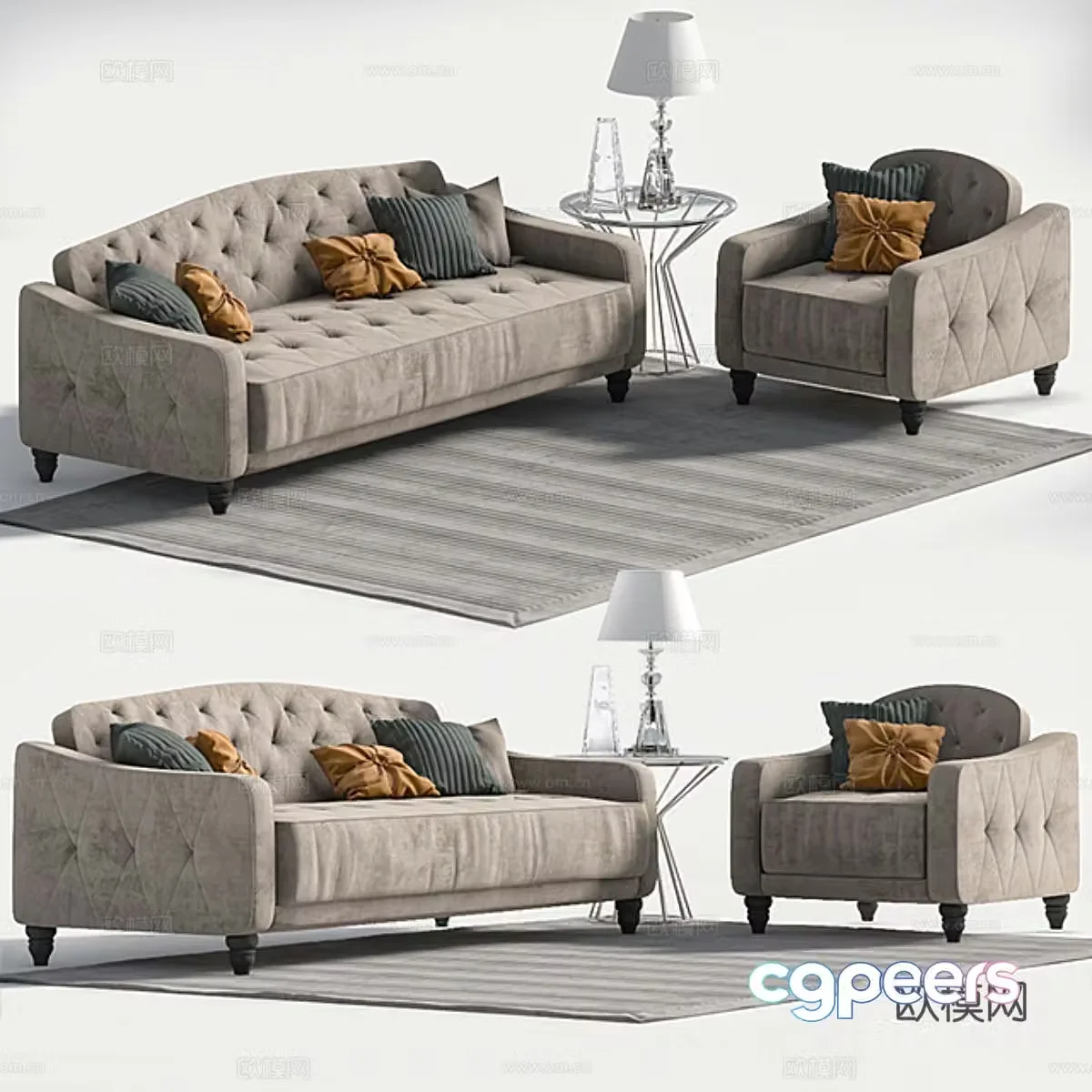 Novogratz Retro Tufted Sofa Bed II3d Model