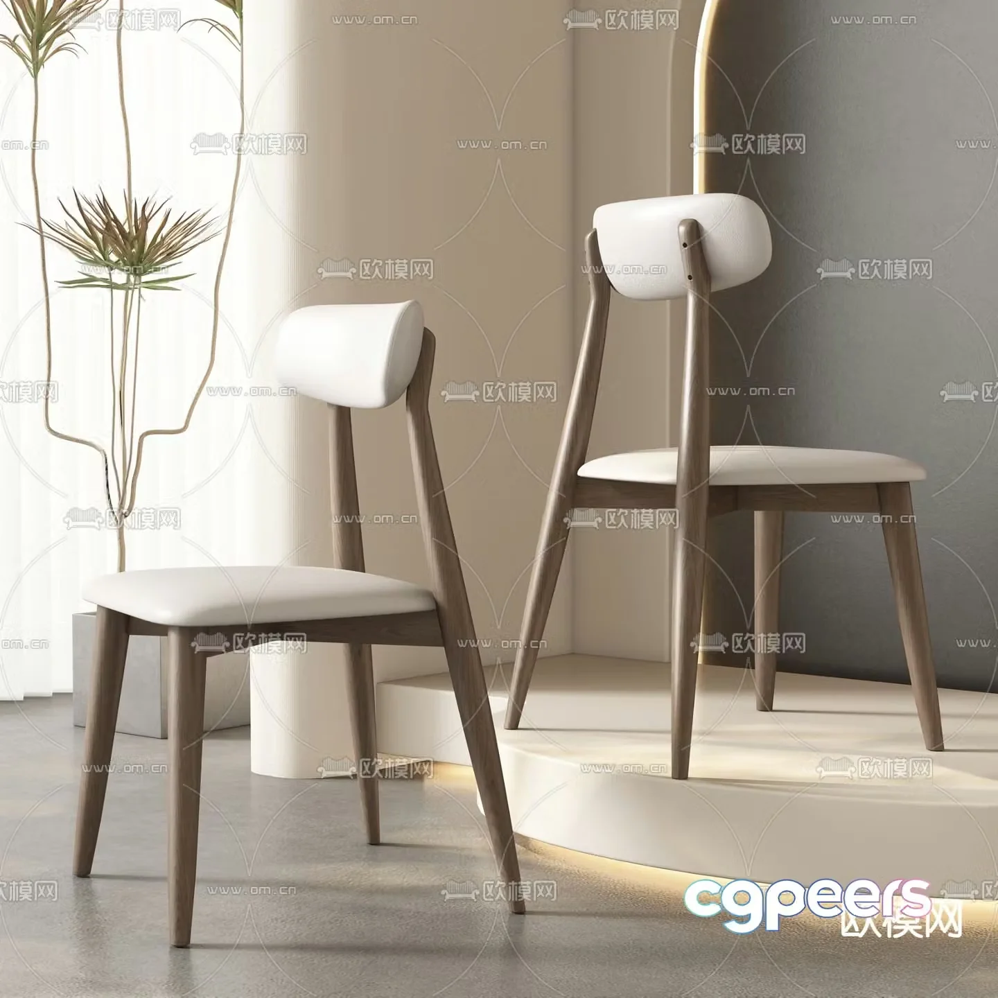 leather chair dining chair 3d model