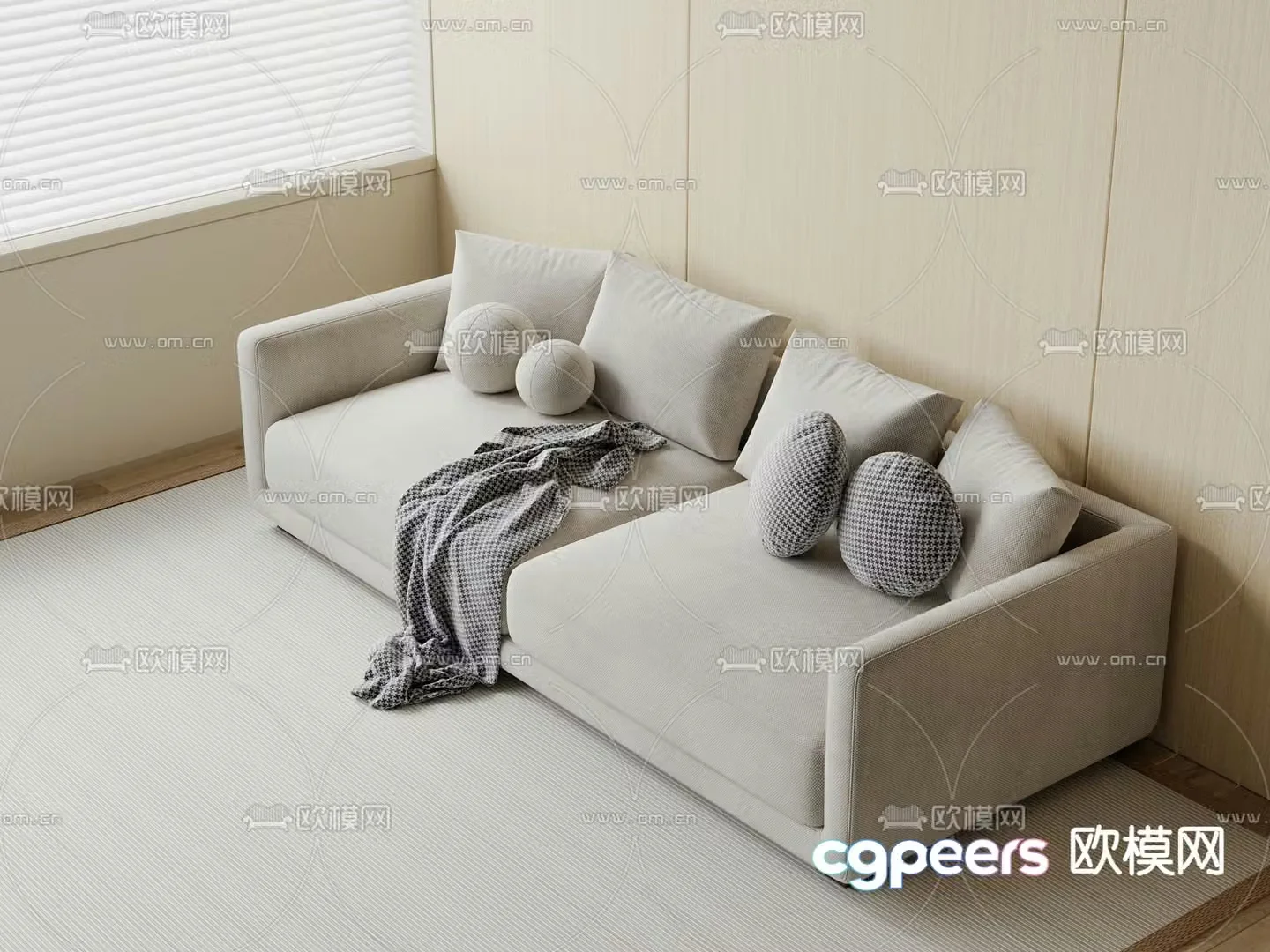 Double sofa 3d model
