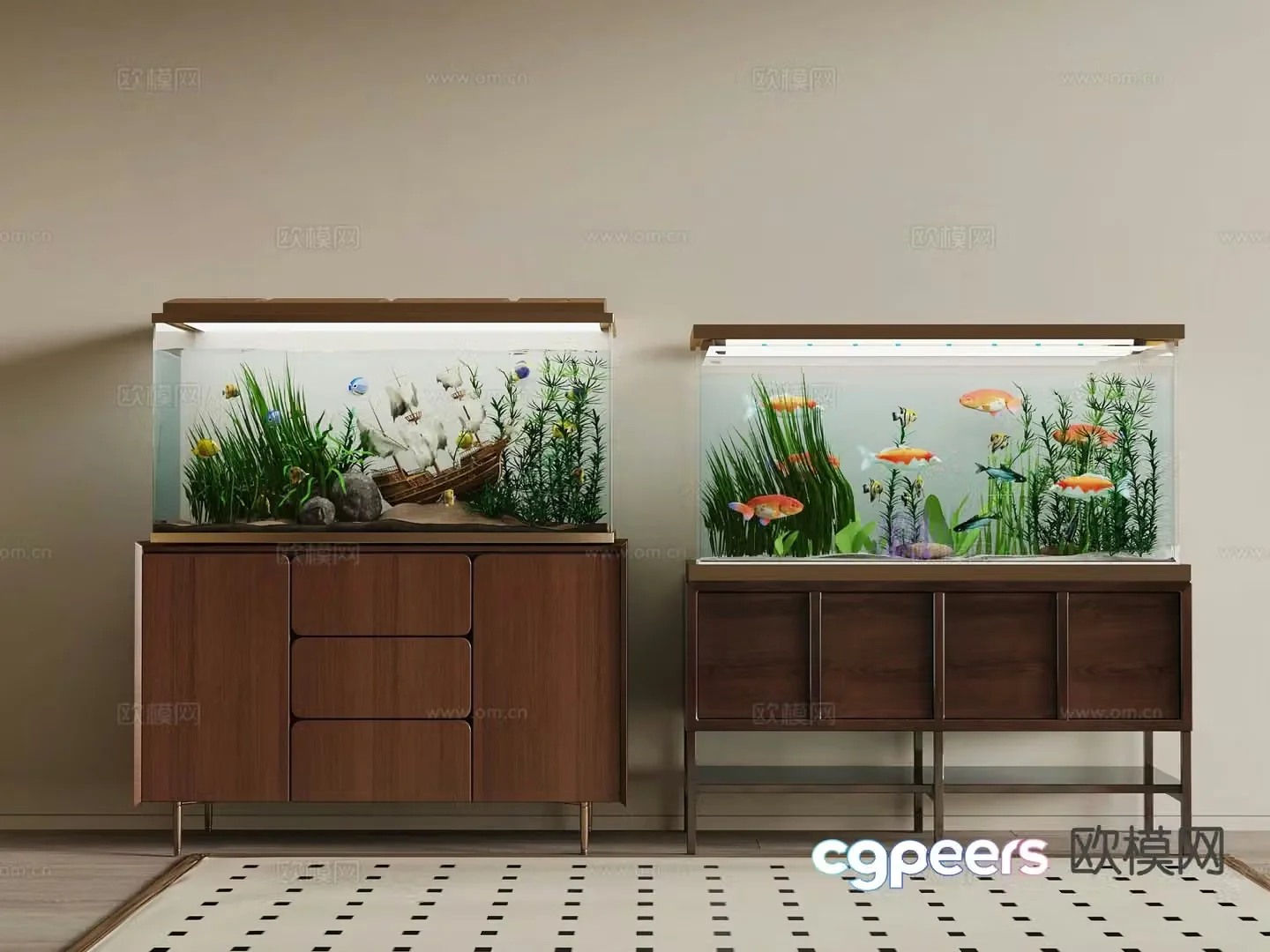 Medieval style fish tank aquarium 3d model