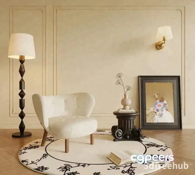 Cozy Living Room 3D Model – 21932 – VRAY Render