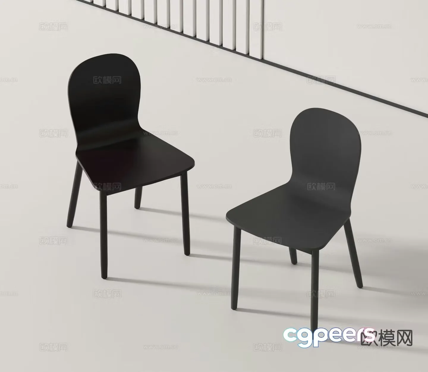 Modern single chair chair plywood chair 3d model