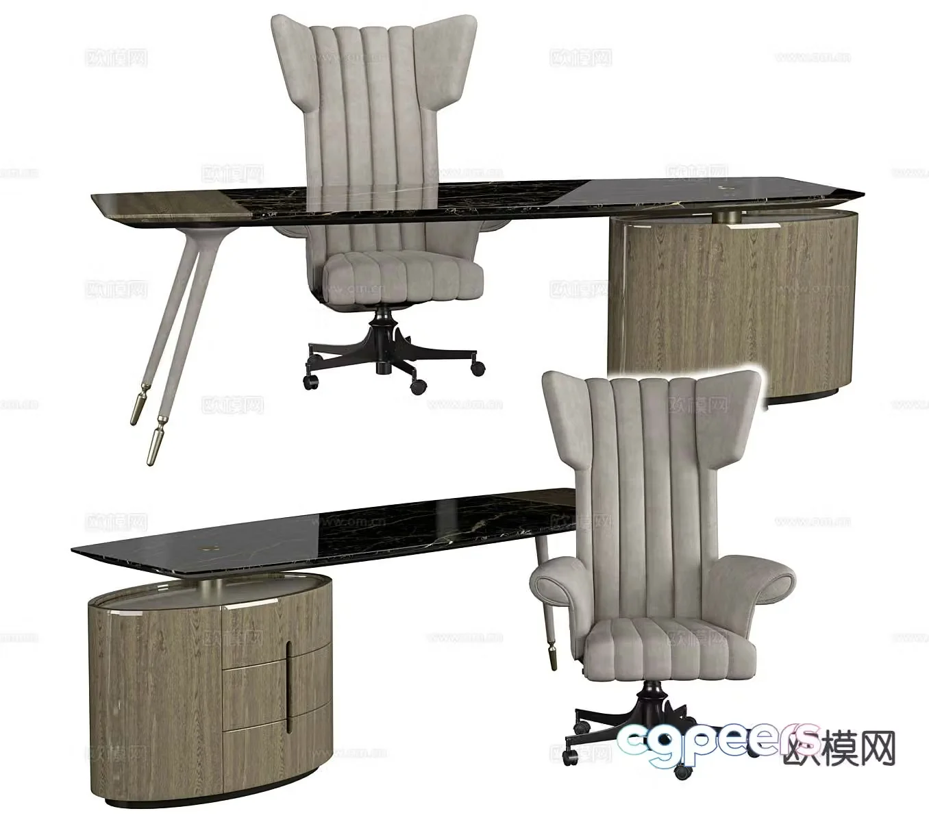 Visionnaire Italian desk office desk 3d model