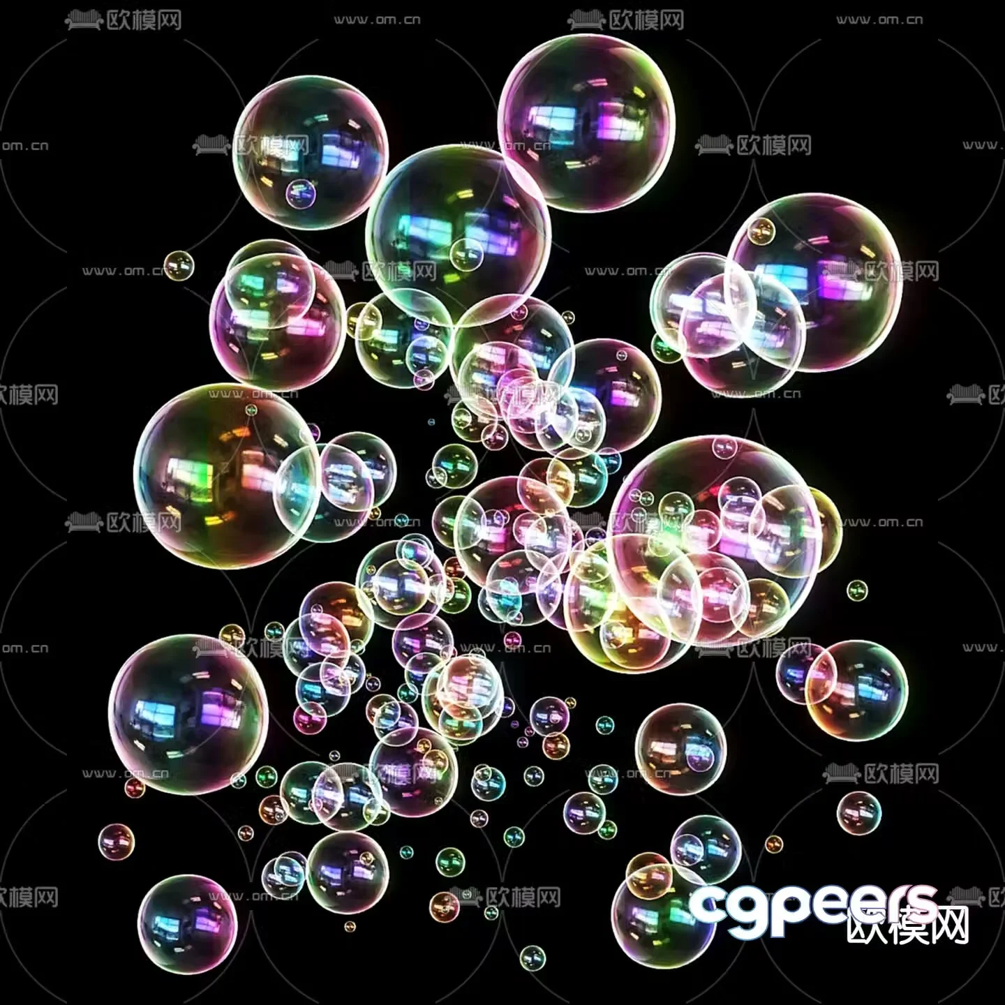 Colorful bubble bubble toy 3d model
