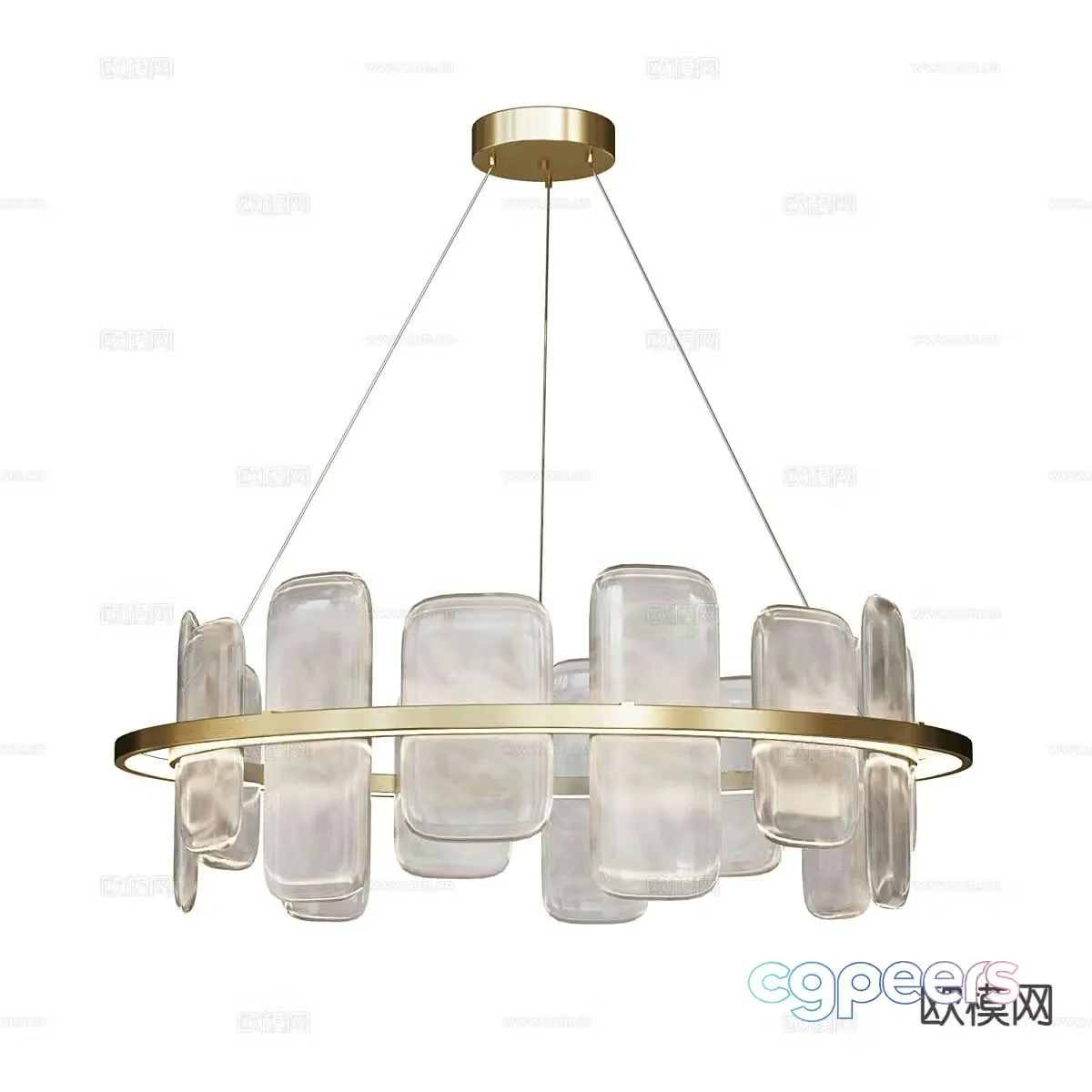 Light luxury chandelier living room chandelier 3d model