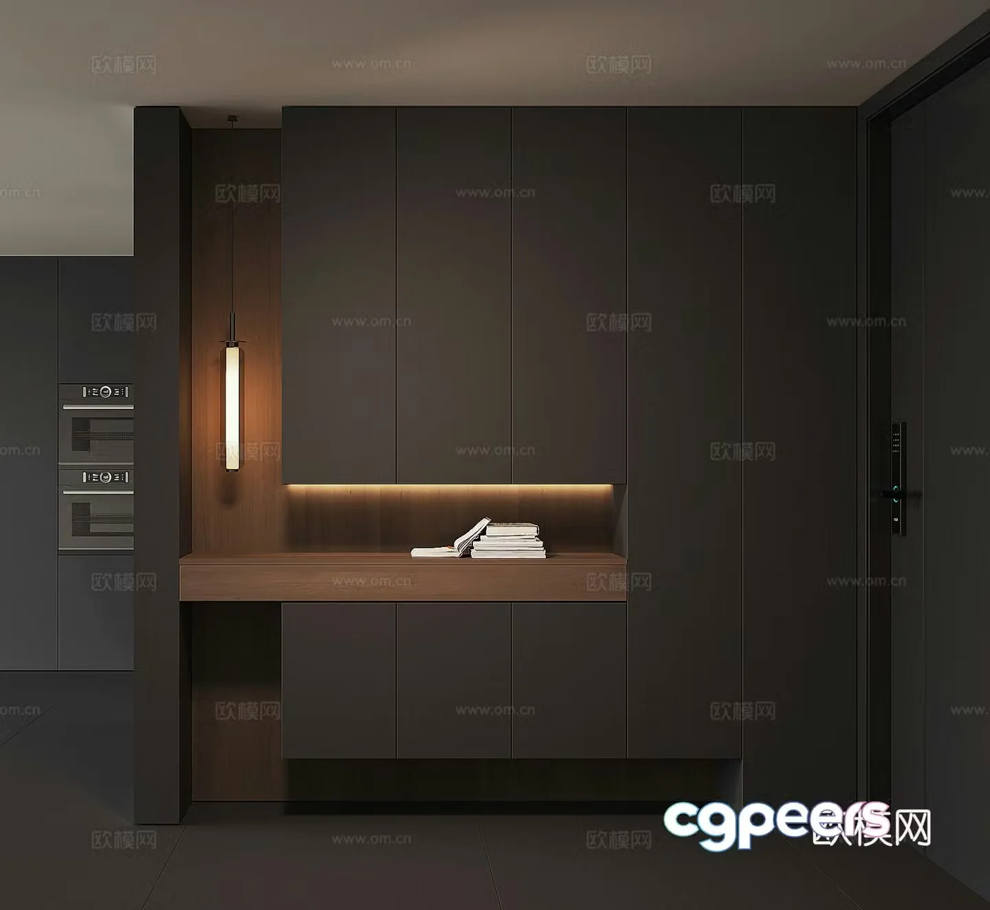 Modern home entrance shoe cabinet 3D model