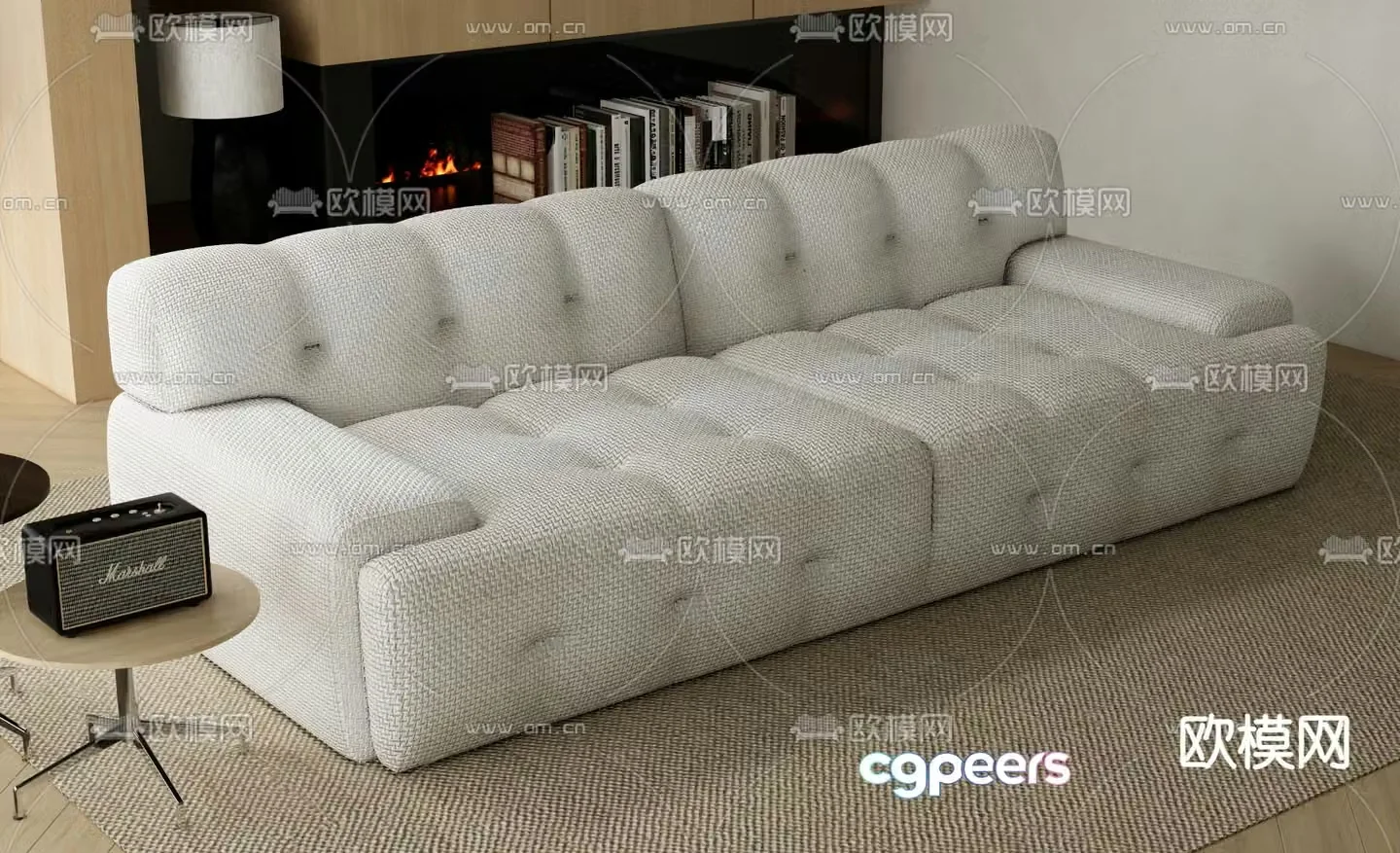 Double sofa upholstered sofa 3d model