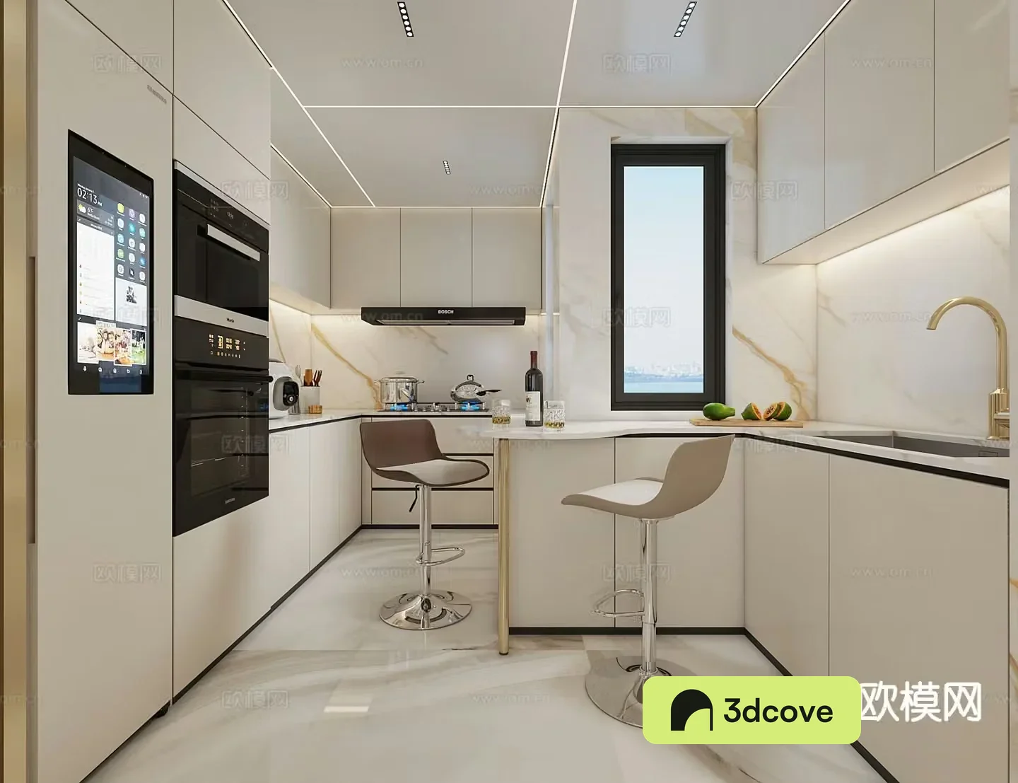 Light luxury kitchen cabinet