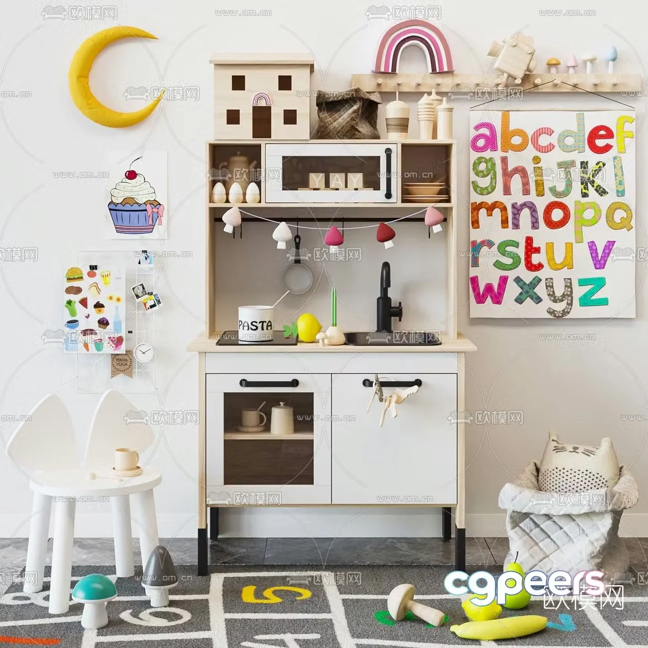 Modern children’s toy cabinet 3d model