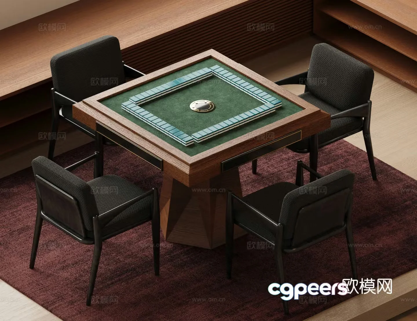 New Chinese Mahjong Table 3D Model