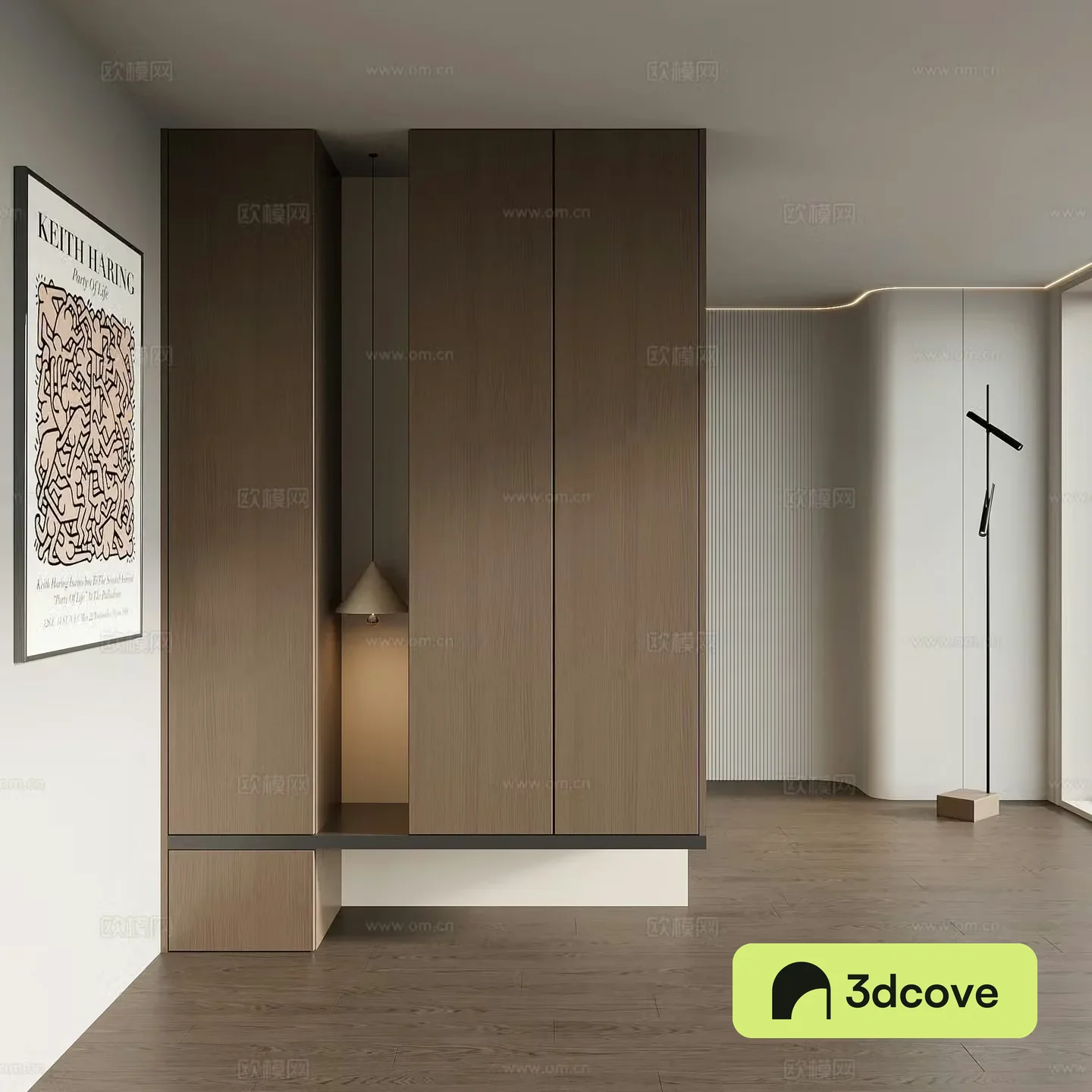 Italian minimalist porch cabinet door-entry shoe cabinet porch background