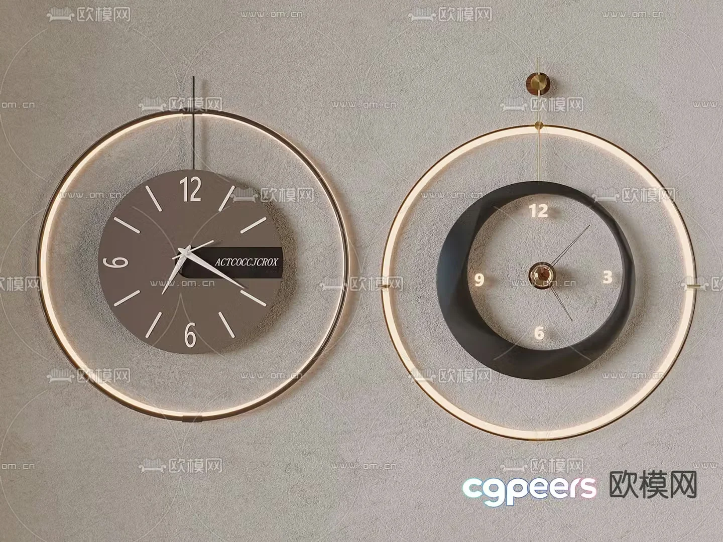 Circular clock Wall clock Watch 3D model