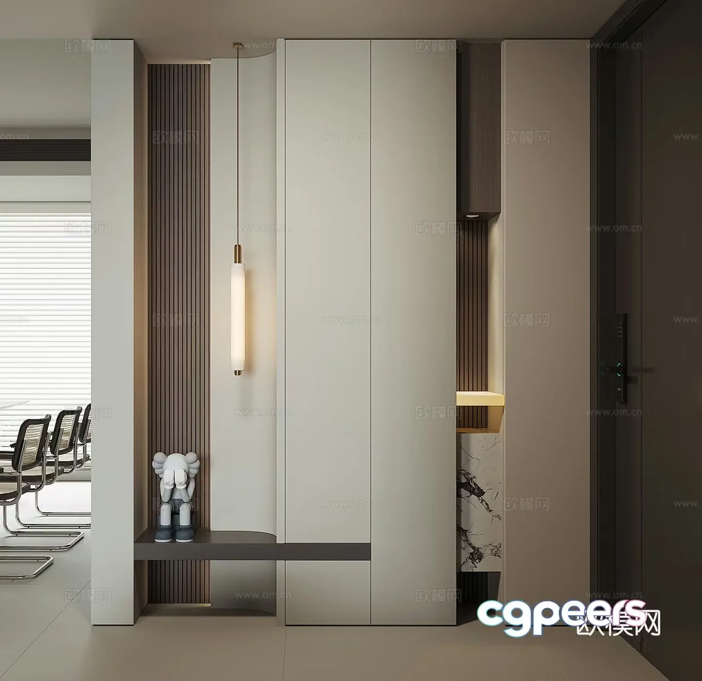 Modern entrance entrance door cabinet 3D model