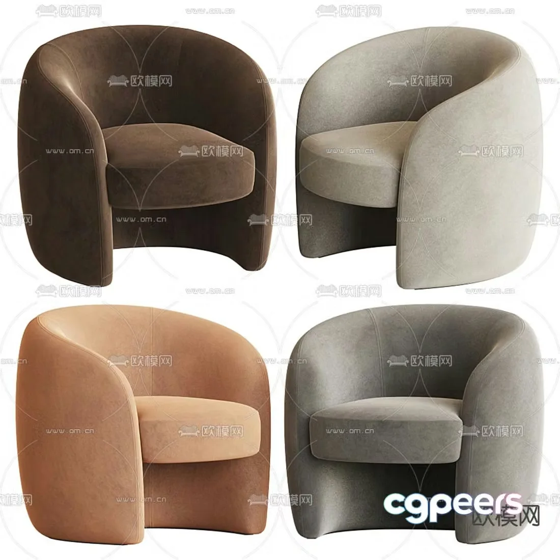 Modern sofa chair leisure chair 3d model