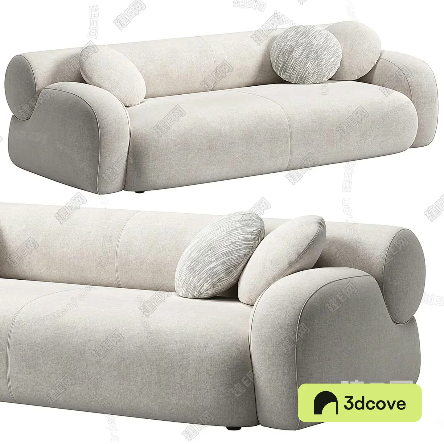 Modern Light-Colored Sofa