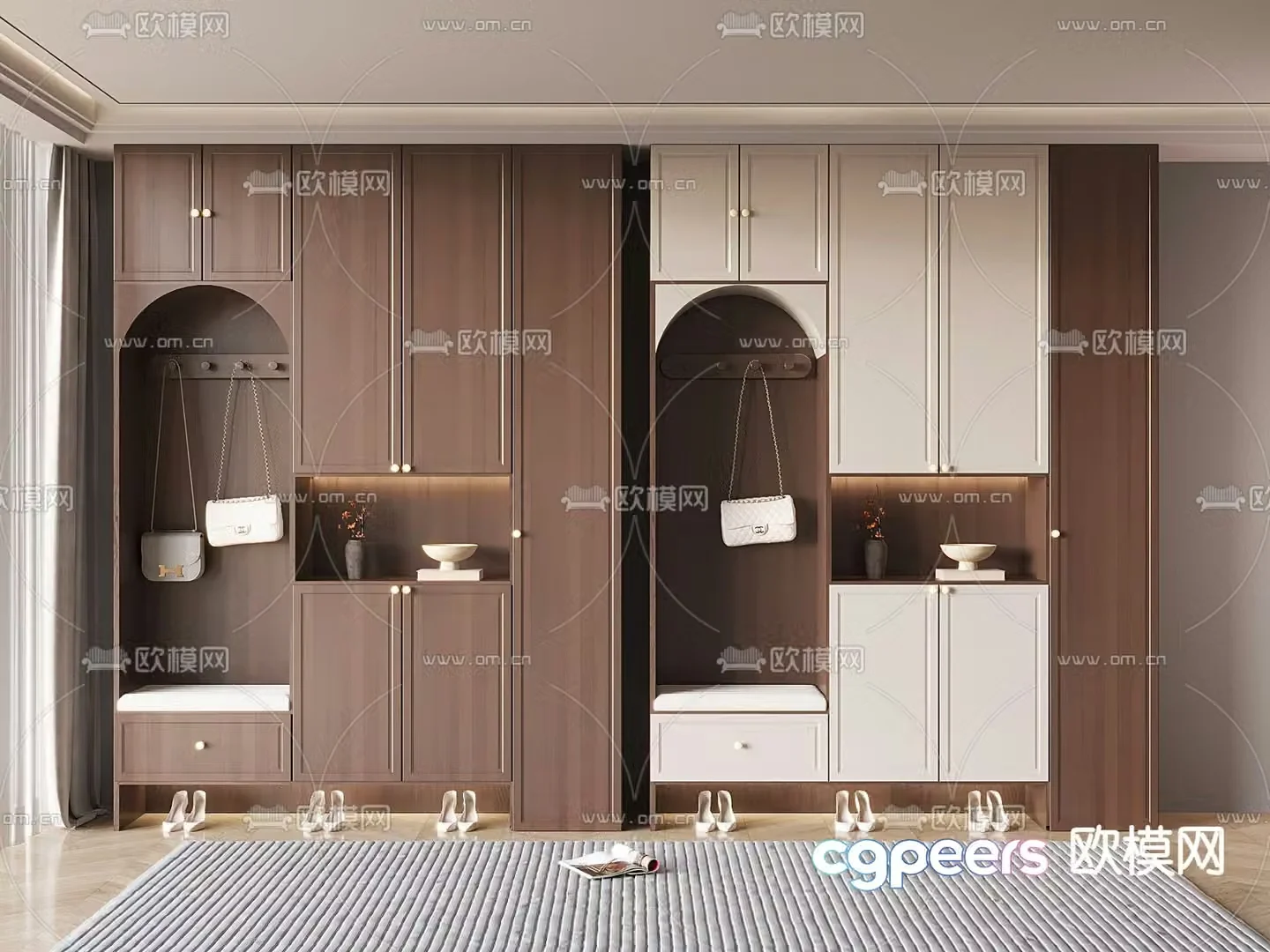 Medieval style shoe cabinet 3D model