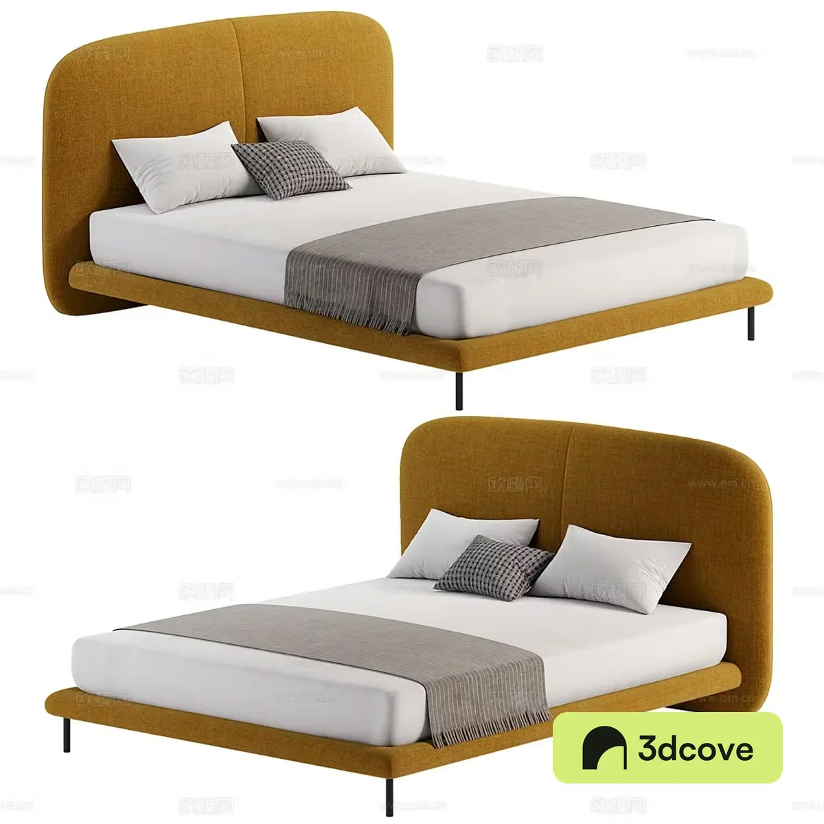 HC28 fabric double bed