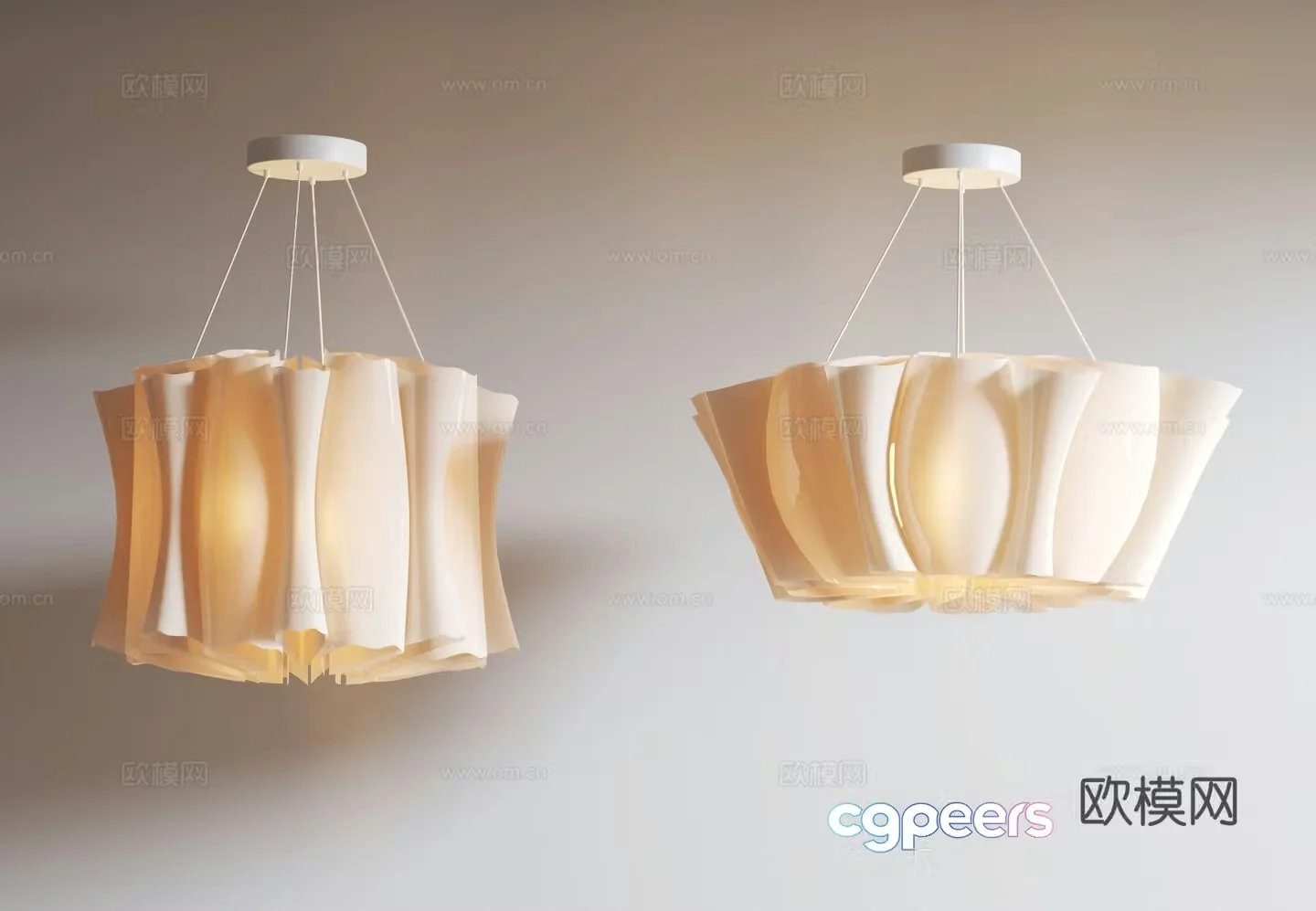 Cream style chandelier art chandelier 3d model