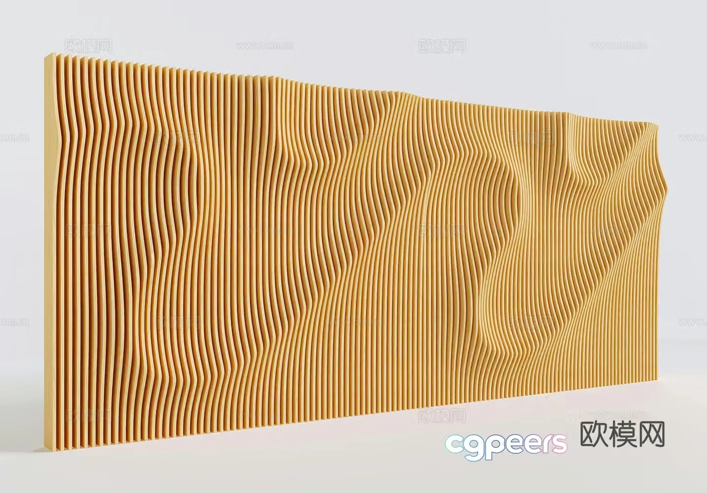 Modern modeling background wall image wall wooden grille wall 3d model
