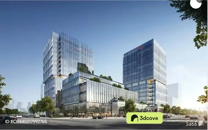 A Large Glass Building