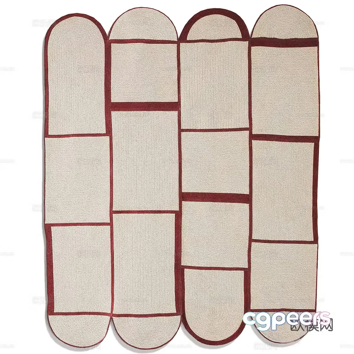 Fabric carpet blanket special shape carpet children’s carpet children’s house carpet retro carpet 3d model