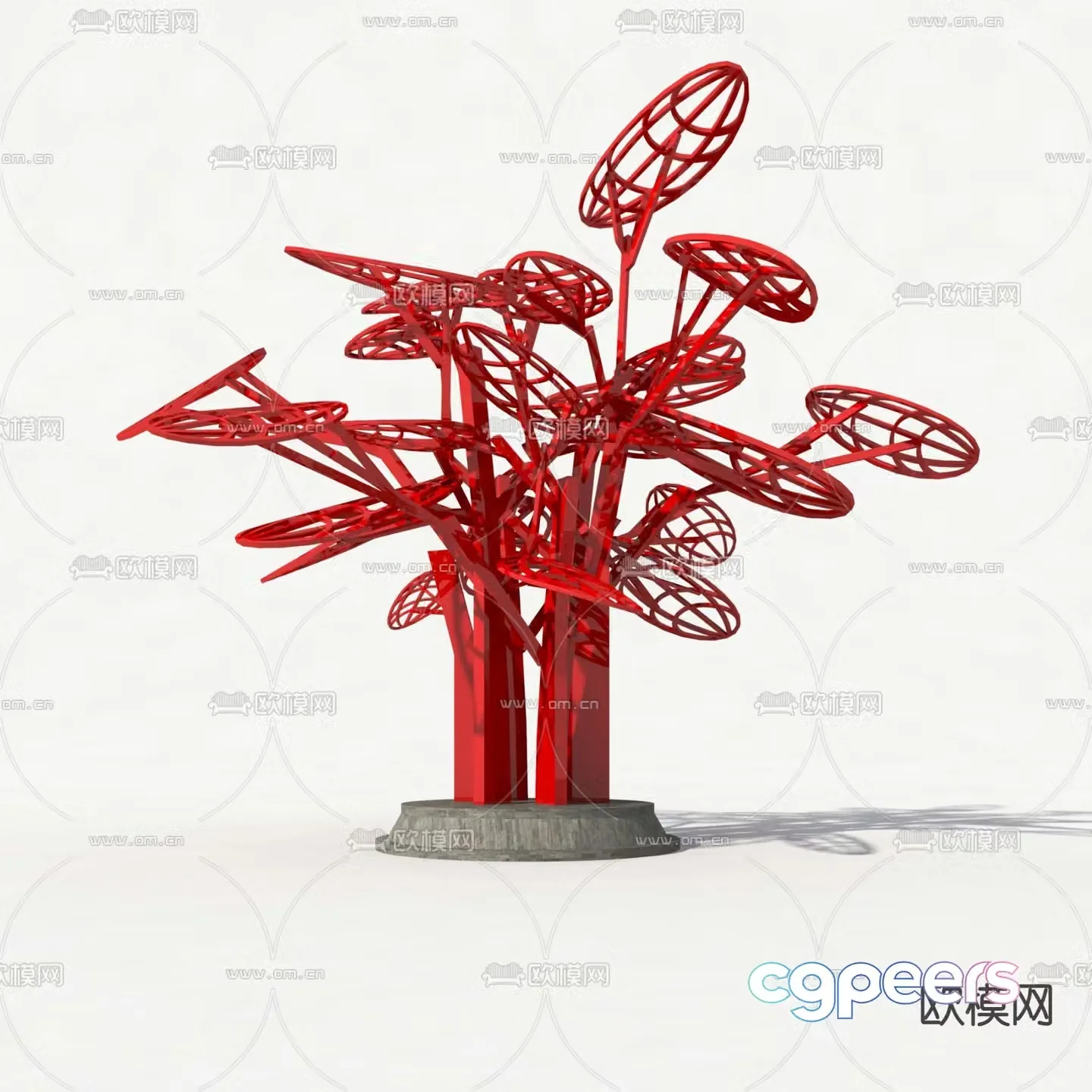 Modern urban sculpture sketch 3D model