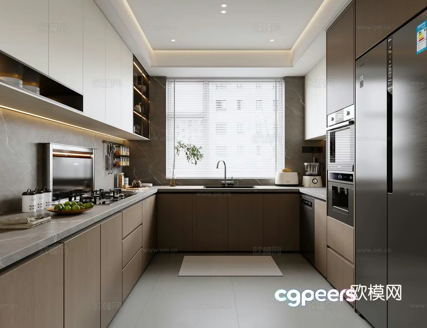 Italian kitchen cabinet 3d model