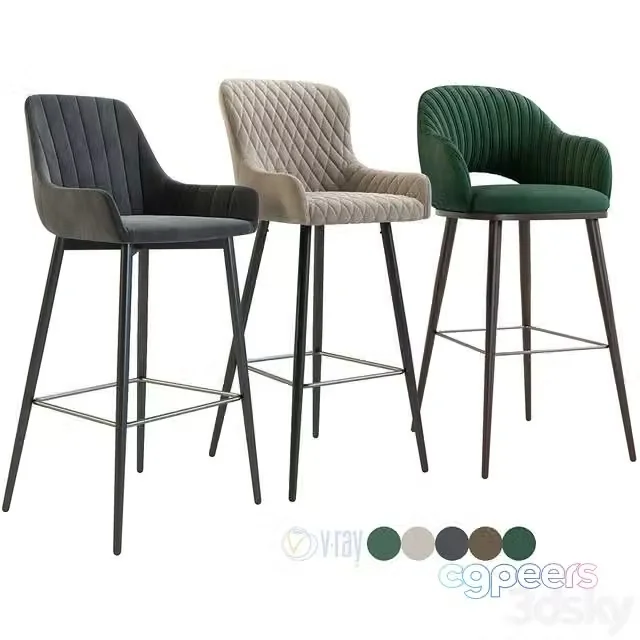 3ds Max Free – Bar chair, semi-bar Hamburg, Mint, Dylan