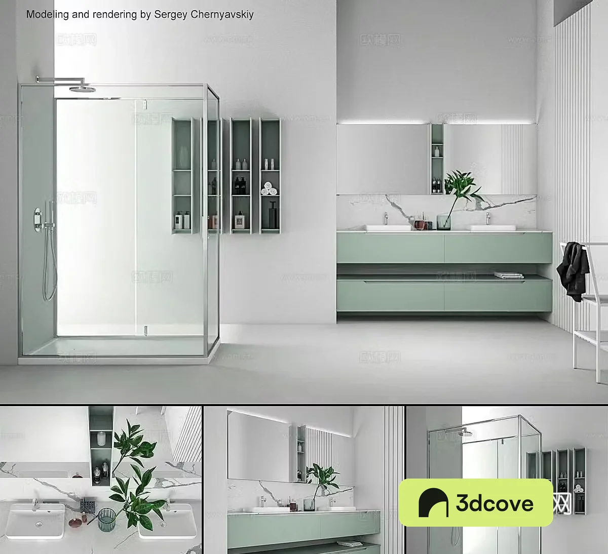 Modern minimalist bathroom Wet and dry separate bathroom Minimalist shower