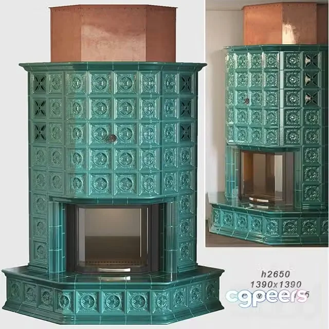 3ds Max Free – Tiled fireplace
