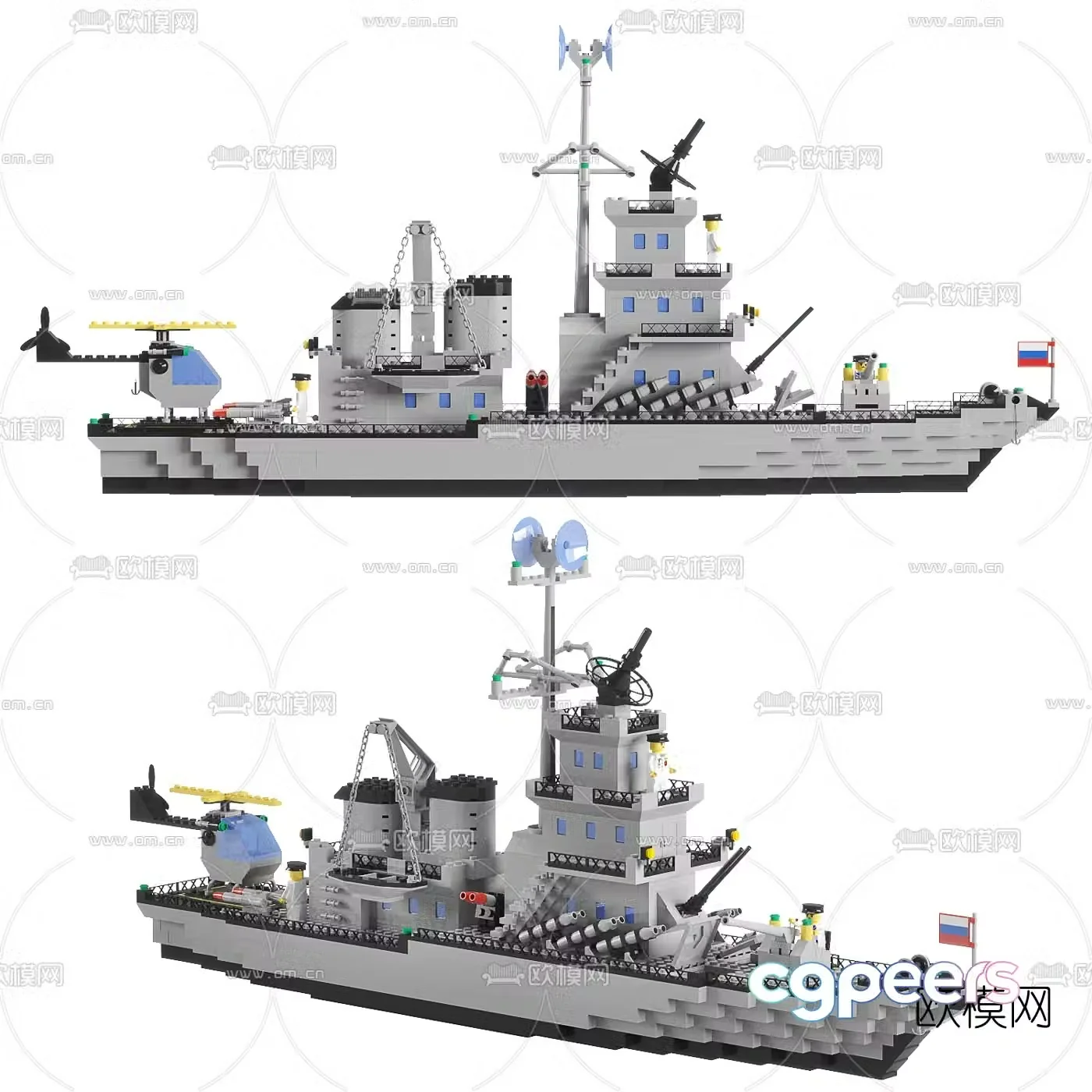 Modern toy ship 3d model