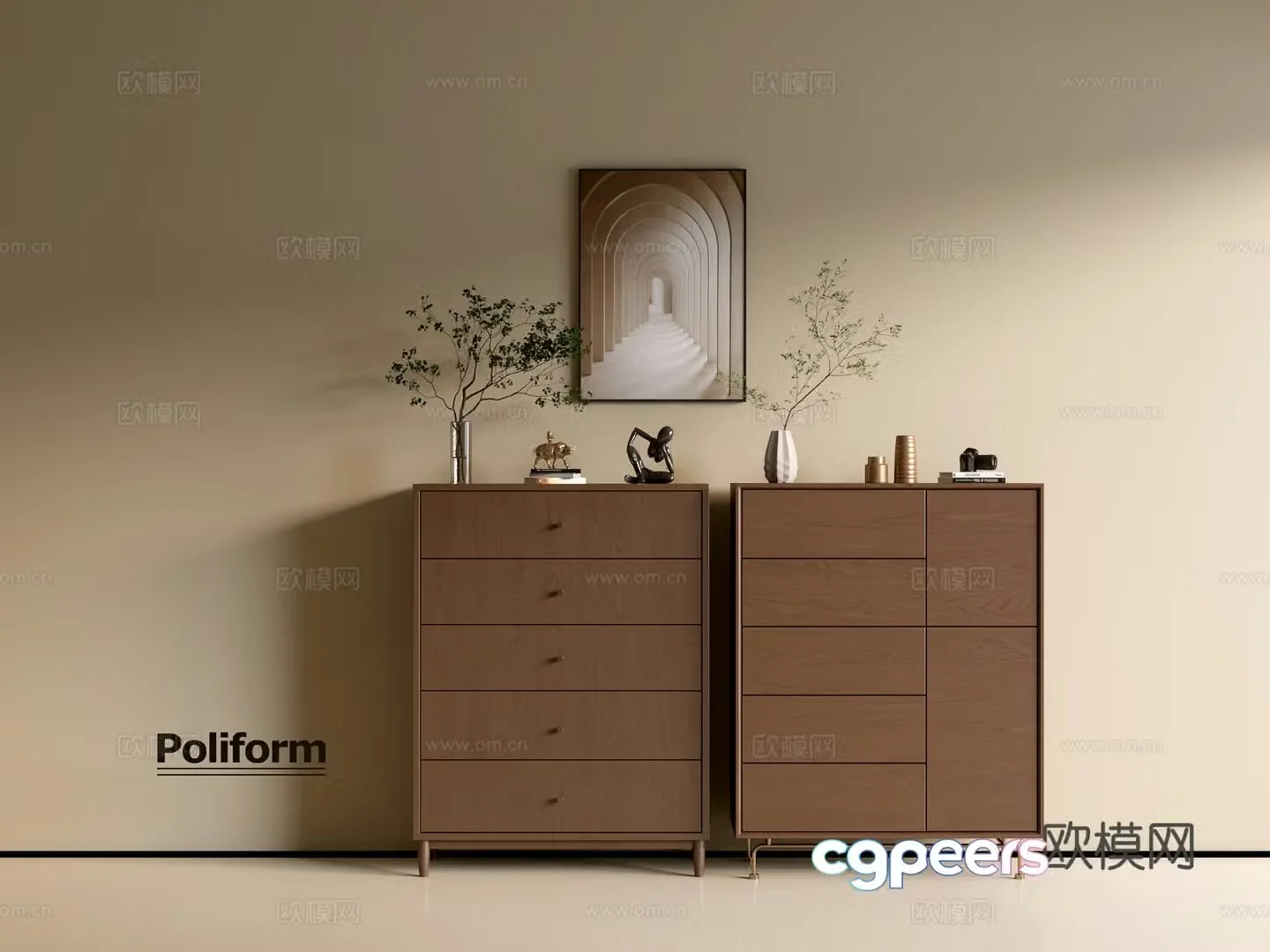 Modern wood grain cabinet ins wind minimalist wind cabinet whole cabinet sideboard balcony cabinet storage 3D model