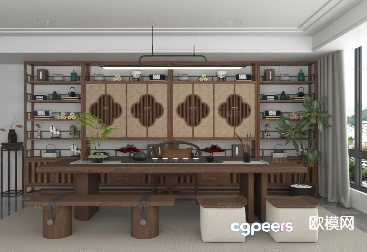 New Chinese tea room 3d model