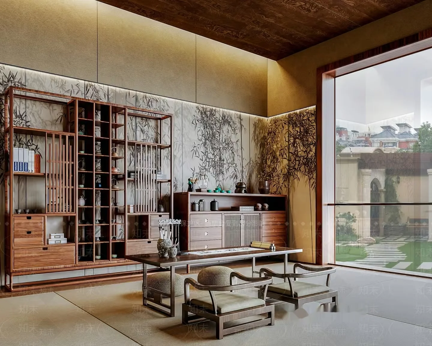 Cozy Asian-Style Living Room 3D Model – 3546 – VRAY Render