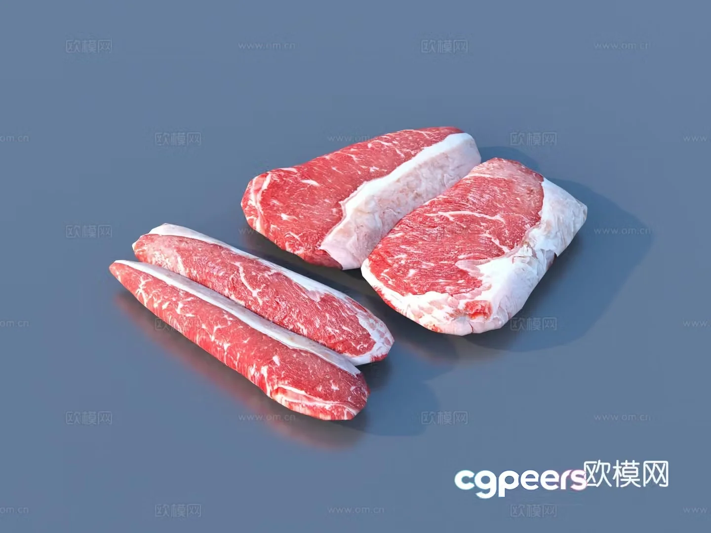 Meat pork beef beef lamb slices raw meat 3D model