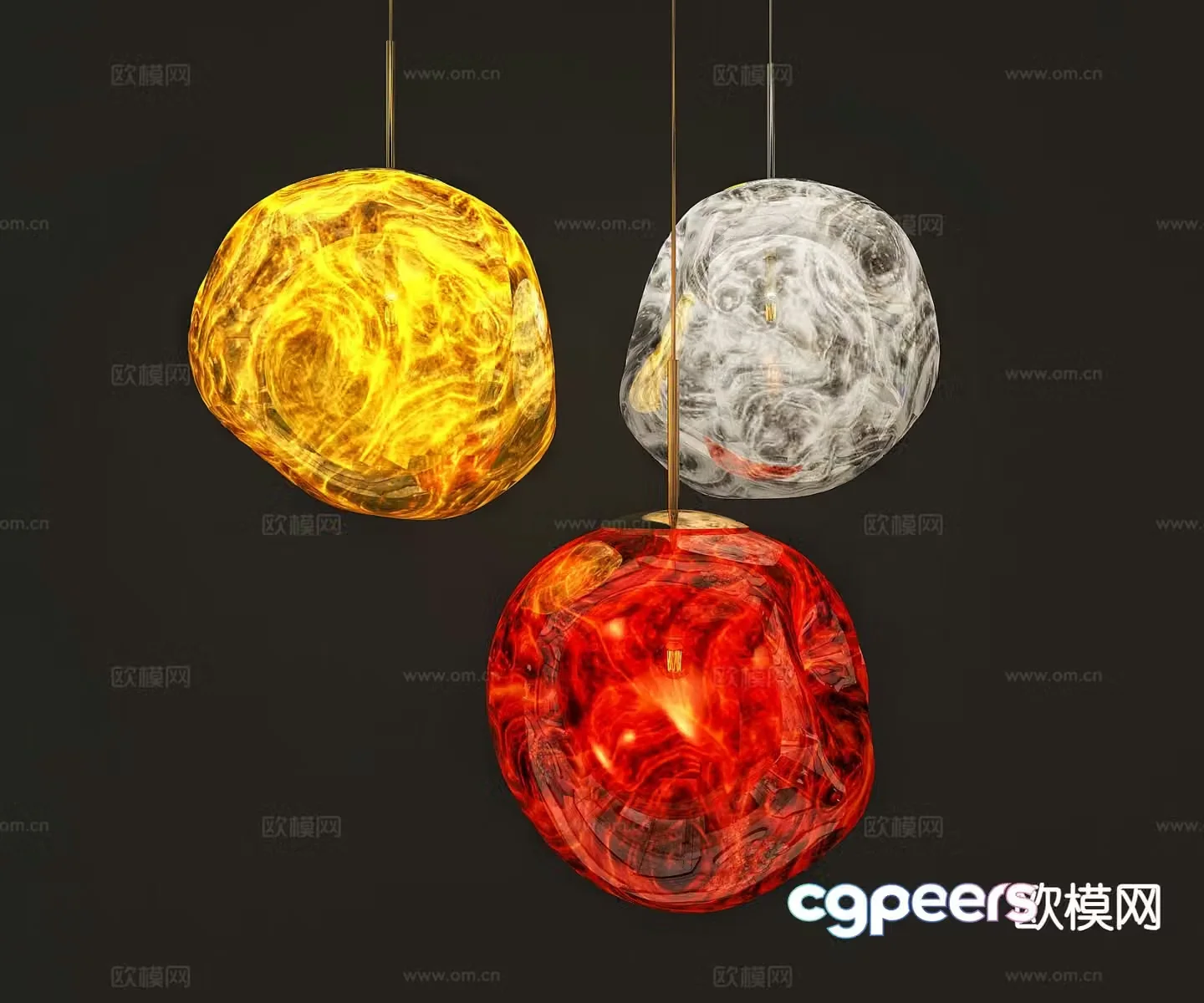 Modern lava chandelier 3d model