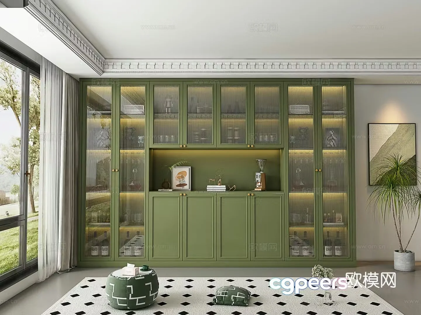 Modern French wine cabinet 3d model