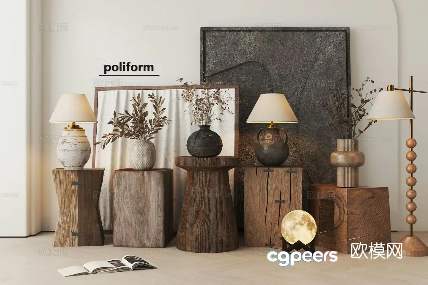 wabi-sabi table lamp 3d model