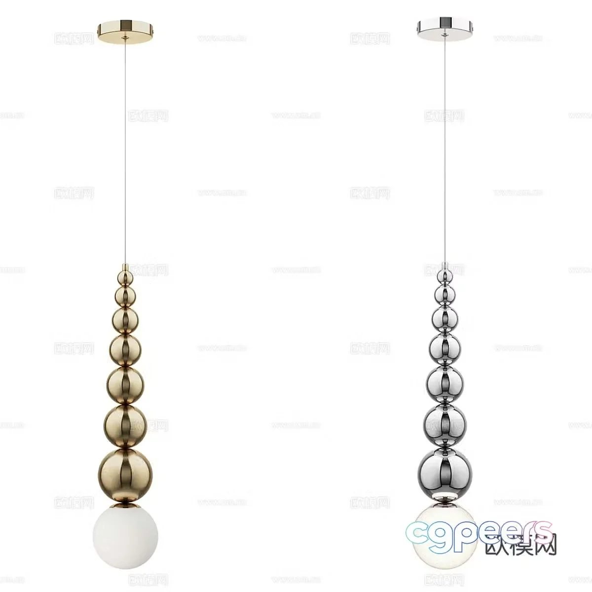 Light luxury chandelier beaded small chandelier 3d model