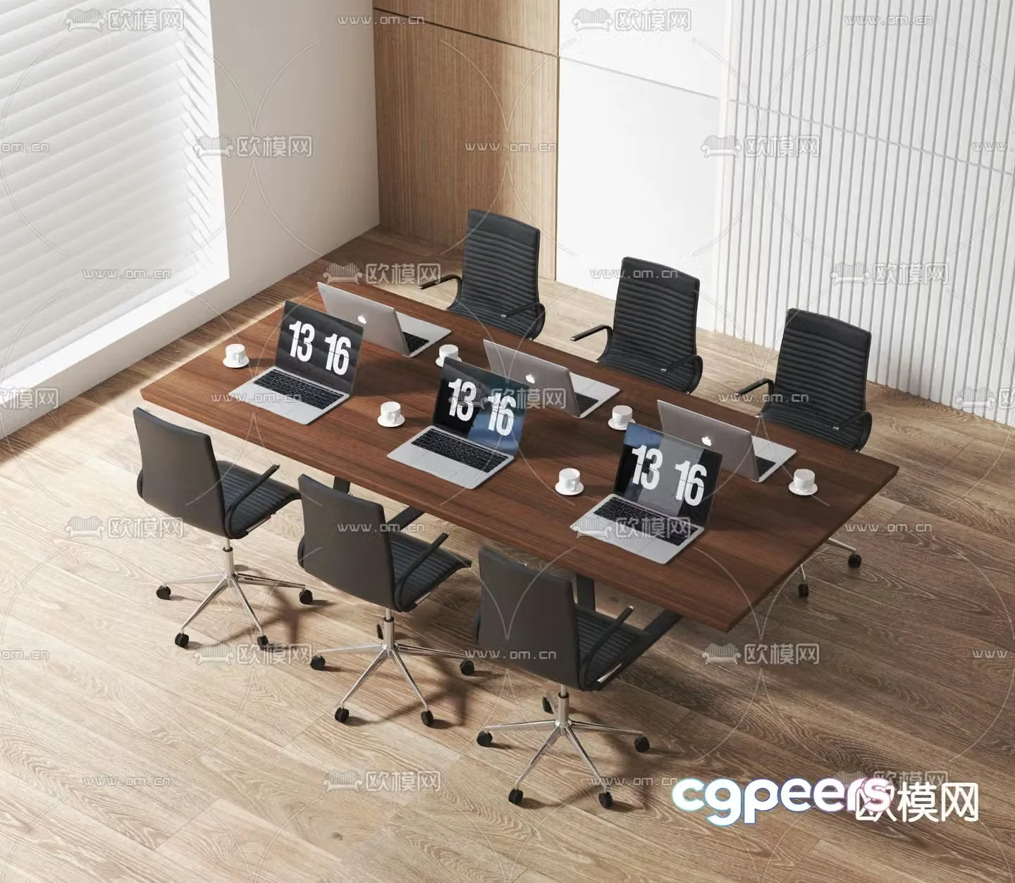 Conference table conference table and chairs 3d model