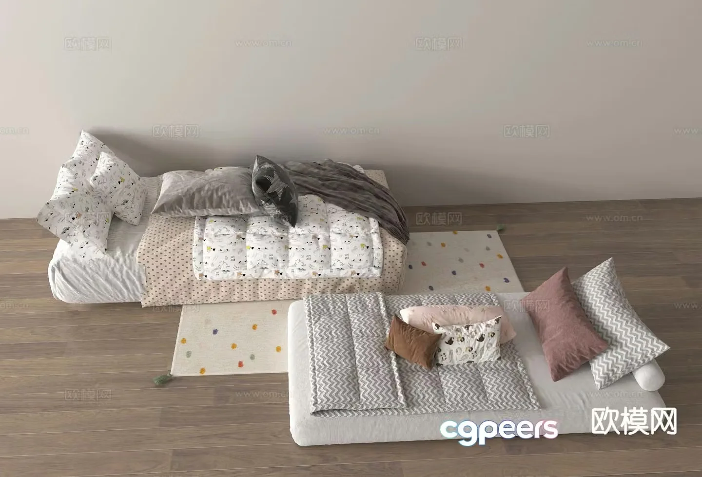 children’s bed mattress bed 3d model