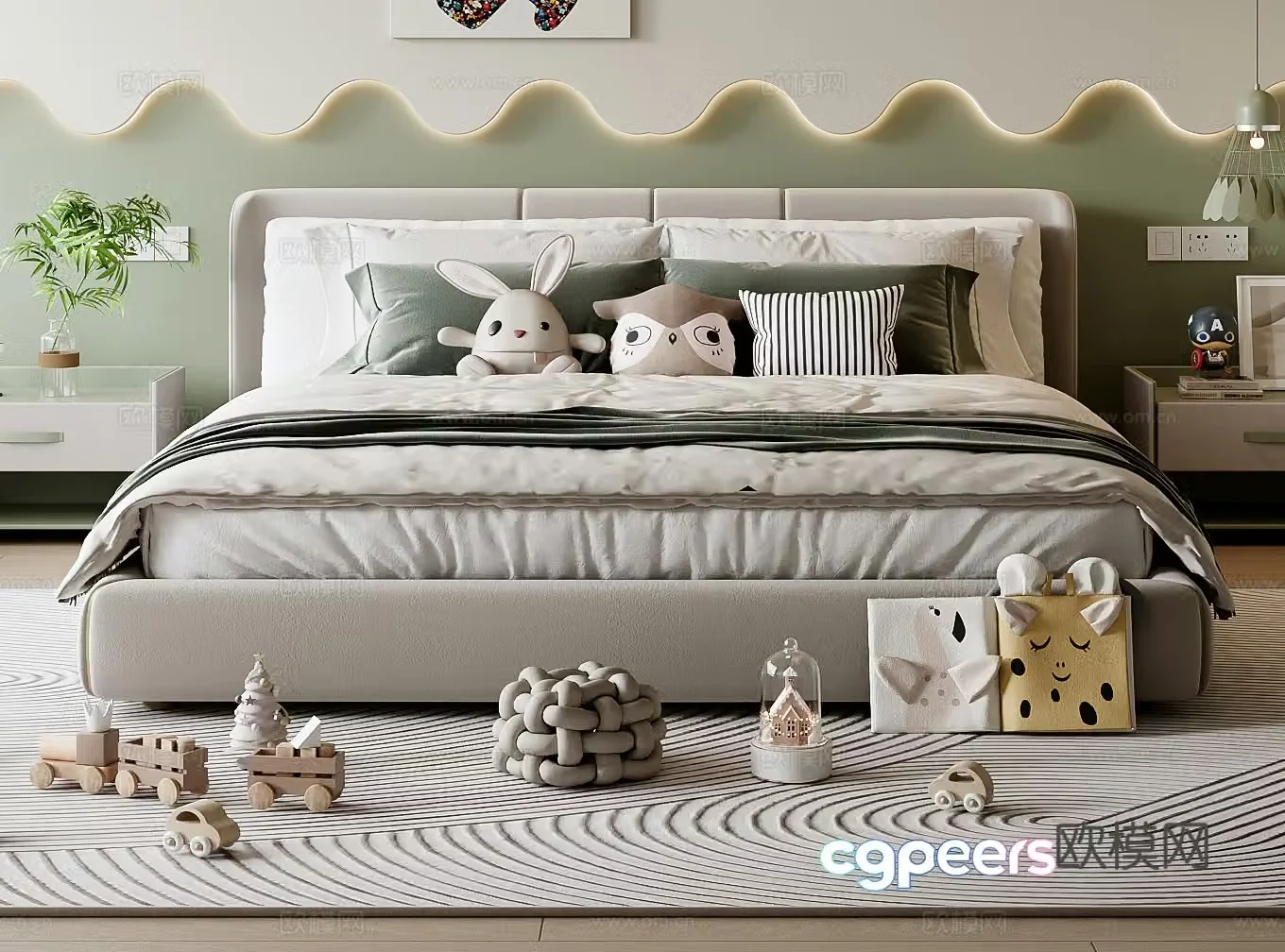 Modern children’s bed 3d model