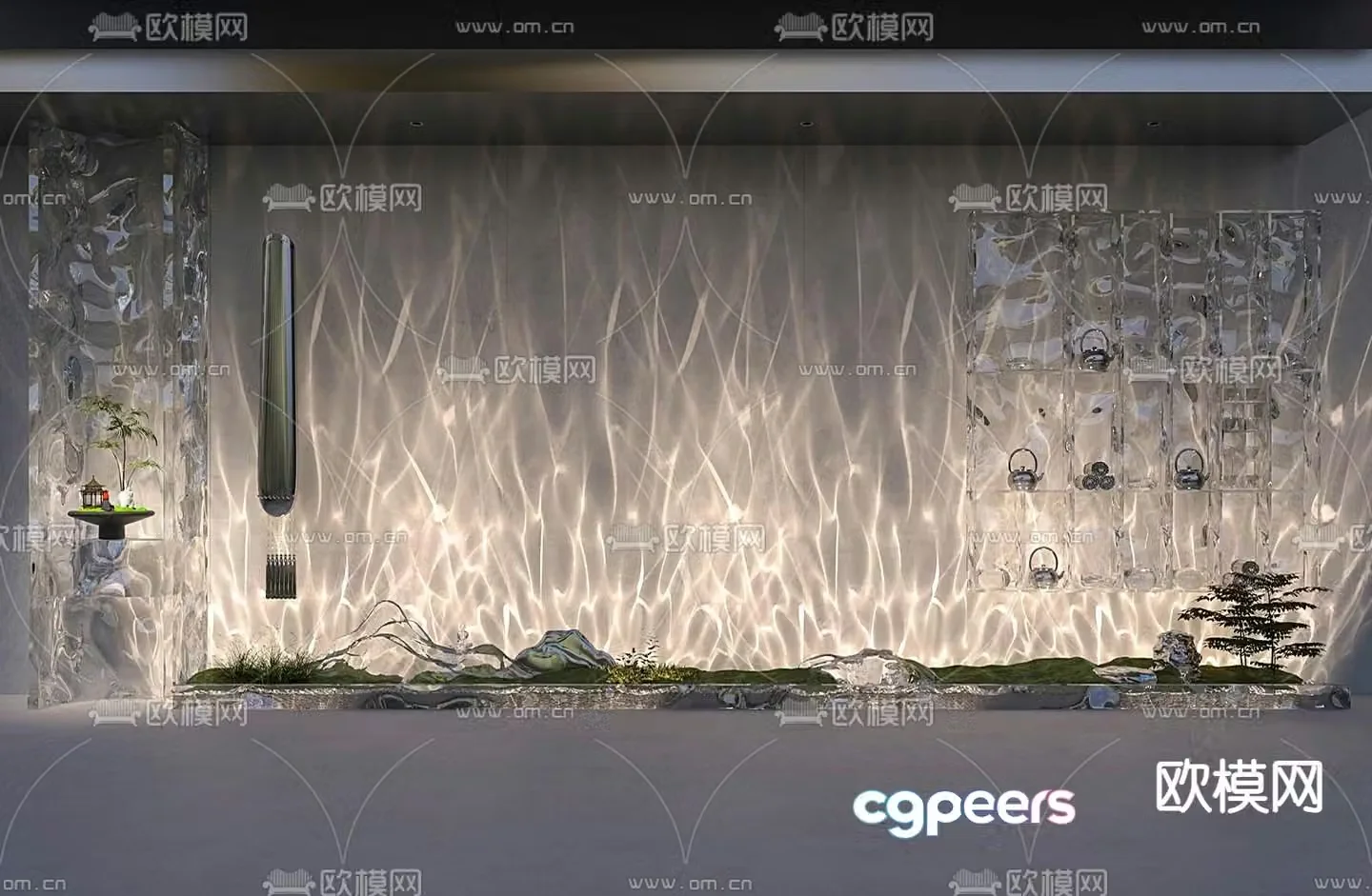 Water ripple lamp landscape lamp wall washer lamp 3d model