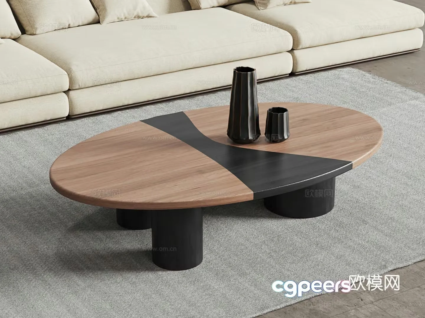 Middle-aged style coffee table 3D model