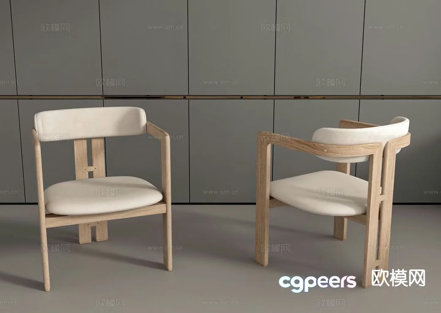 wabi-sabi chair wooden chair leisure chair 3d model
