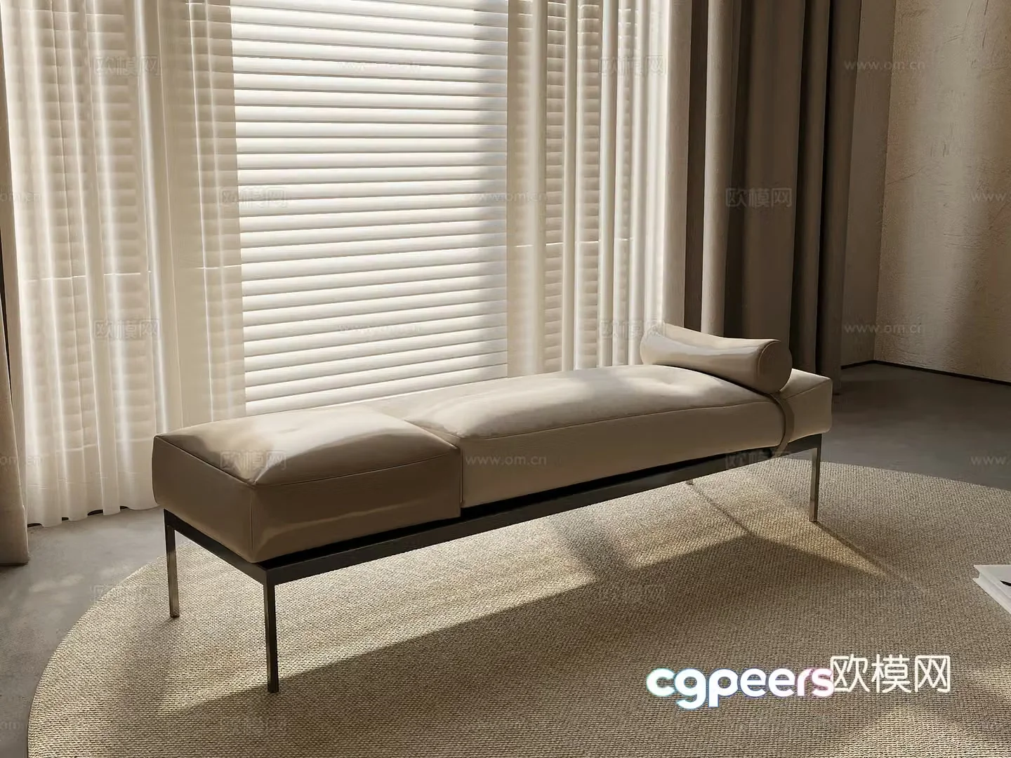 Bench modern simple bench stool shoe change stool 3d model